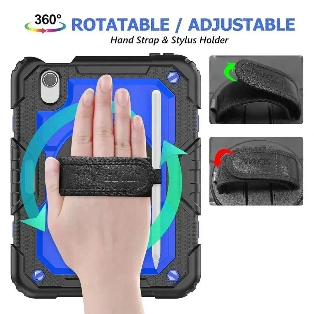 Kickstand Case for iPad Mini‎ 6 8.3'' 2021 Screen Protector Pencil Holder Strap